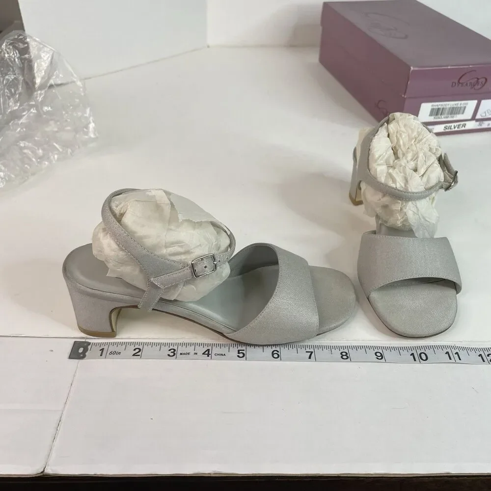 Dyeables Rhapsody Luxe Heels Women’s Size 5 1/2 B, Silver Wedding, Pumps Vintage - Picture 9 of 9